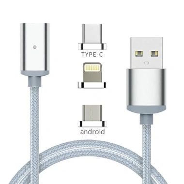 Cáp sạc đa năng nam châm 3 đầu Android iOS Type C Tốc độ nhanh tiện lợi giảm giá