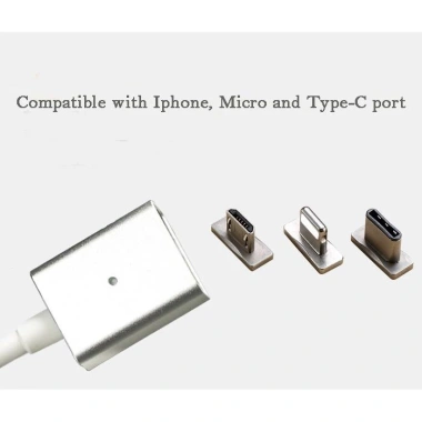 Cáp sạc đa năng nam châm 3 đầu Android iOS Type C Tốc độ nhanh tiện lợi giảm giá 2
