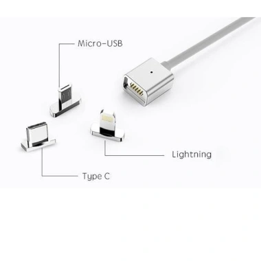 Cáp sạc đa năng nam châm 3 đầu Android iOS Type C Tốc độ nhanh tiện lợi giảm giá 3