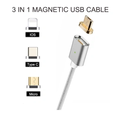 Cáp sạc đa năng nam châm 3 đầu Android iOS Type C Tốc độ nhanh tiện lợi giảm giá 5