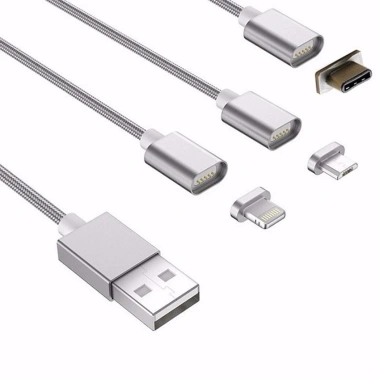 Cáp sạc đa năng nam châm 3 đầu Android iOS Type C Tốc độ nhanh tiện lợi giảm giá 6