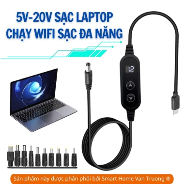 Cáp sạc đa năng TYPE C có màn hình PD, đổi điện áp 5‑20V, chỉ 23.000₫