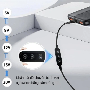 Cáp sạc đa năng TYPE C có màn hình PD, đổi điện áp 5‑20V, chỉ 23.000₫