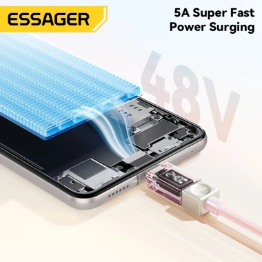 Cáp sạc Essager PD 100W/240W USB-C sang Type-C nhanh cho Samsung Huawei Giá 160.820₫ 4
