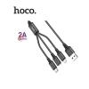 Cáp sạc Hoco X76 3IN1 siêu bền vải dù sạc nhanh 2A chống gập dài 1M Đen 56.800 VND