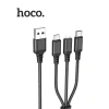 Cáp sạc Hoco X76 3IN1 siêu bền vải dù sạc nhanh 2A chống gập dài 1M Đen 56.800 VND 2