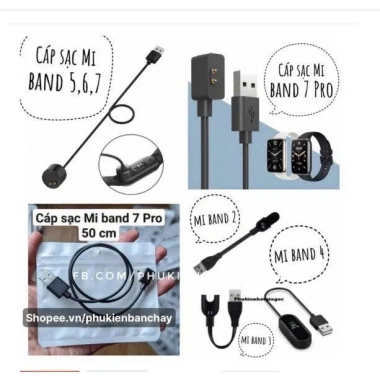 Cáp sạc nam châm cho Mi Band 10/9/8/7 Pro/5/6/7 - Thay thế Miband 4/3/2, chỉ 25.000đ