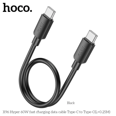 Cáp sạc ngắn 25cm Hoco X96 Hyper Type C-C PD60W/PD27W – Tốc độ nhanh, giá chỉ 27.052₫