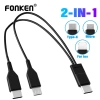Cáp sạc ngắn Fonken 2 trong 1 USB Type C sang Micro USB iOS - Giá chỉ 58.119 VND