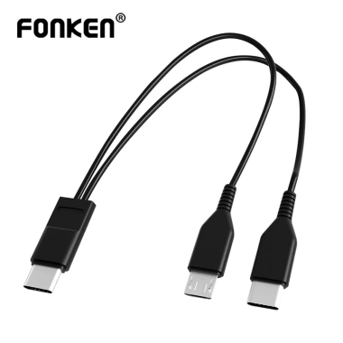 Cáp sạc ngắn Fonken 2 trong 1 USB Type C sang Micro USB iOS - Giá chỉ 58.119 VND