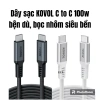 Cáp sạc nhanh 100W 2M Type-C to Type-C KOVOL KV-CB007 bọc dù bọc nhôm chắc, giá 89.000đ