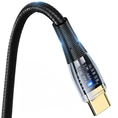 Cáp Sạc Nhanh 100W Đầu Trong Suốt Dây Dù USB to Type C, Type C to Type C 1m Đèn Sáng 2