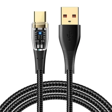 Cáp Sạc Nhanh 100W Đầu Trong Suốt Dây Dù USB to Type C, Type C to Type C 1m Đèn Sáng 3