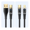 Cáp Sạc Nhanh 100W Đầu Trong Suốt Dây Dù USB to Type C, Type C to Type C 1m Đèn Sáng 5