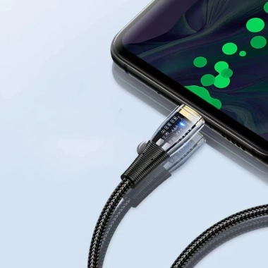 Cáp Sạc Nhanh 100W Đầu Trong Suốt Dây Dù USB to Type C, Type C to Type C 1m Đèn Sáng 7