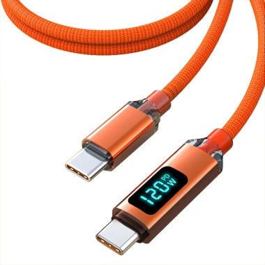 Cáp sạc nhanh 120W Type C cho iPhone 15, Xiaomi, POCO, Samsung LED hiển thị 10
