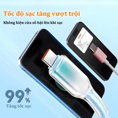 Cáp sạc nhanh 120W Type-C pha lê – Tương thích iPhone 17/16/15/14/13/12/11, OPPO, Samsung, Xiaomi – Giá 62.500đ 2