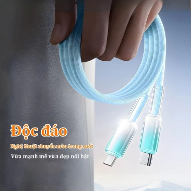 Cáp sạc nhanh 120W Type-C pha lê – Tương thích iPhone 17/16/15/14/13/12/11, OPPO, Samsung, Xiaomi – Giá 62.500đ 5