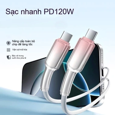 Cáp sạc nhanh 120W Type-C pha lê – Tương thích iPhone 17/16/15/14/13/12/11, OPPO, Samsung, Xiaomi – Giá 62.500đ 8
