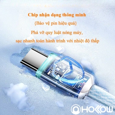 Cáp sạc nhanh 120W Type-C pha lê – Tương thích iPhone 17/16/15/14/13/12/11, OPPO, Samsung, Xiaomi – Giá 62.500đ 9
