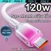 Cáp sạc nhanh 120W TypeC dệt nylon ombre hồng - Bền bỉ cho điện thoại laptop