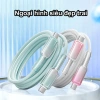 Cáp sạc nhanh 120W TypeC dệt nylon ombre hồng - Bền bỉ cho điện thoại laptop 6