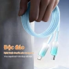 Cáp sạc nhanh 120W TypeC dệt nylon ombre hồng - Bền bỉ cho điện thoại laptop 8