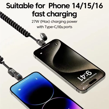Cáp sạc nhanh 240W 4 trong 1 PD Type‑C & Lighting Laptop CarPlay xe hơi giá 56.500₫ 3