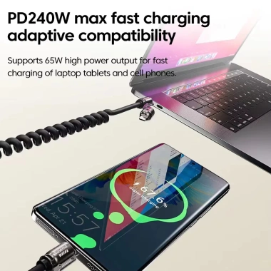Cáp sạc nhanh 240W 4 trong 1 PD Type‑C & Lighting Laptop CarPlay xe hơi giá 56.500₫ 4