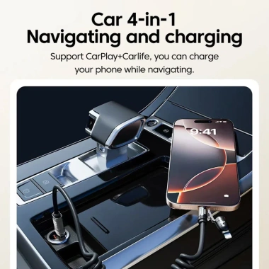 Cáp sạc nhanh 240W 4 trong 1 PD Type‑C & Lighting Laptop CarPlay xe hơi giá 56.500₫ 9