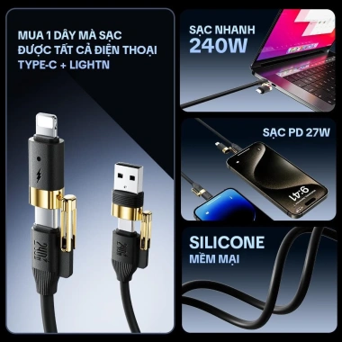 Cáp Sạc Nhanh 240W 4in1 Doni DC20 2m + Chip E‑Marker cho Phone, Laptop, PROMAX 5