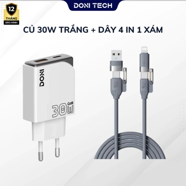 Cáp Sạc Nhanh 240W 4in1 Doni DC20 2m + Chip E‑Marker cho Phone, Laptop, PROMAX 9