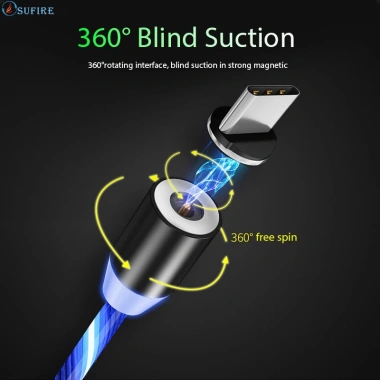 Cáp sạc nhanh 2.4A 3 trong 1 Type-C và Micro, đèn LED, nam châm - 49.500đ 9