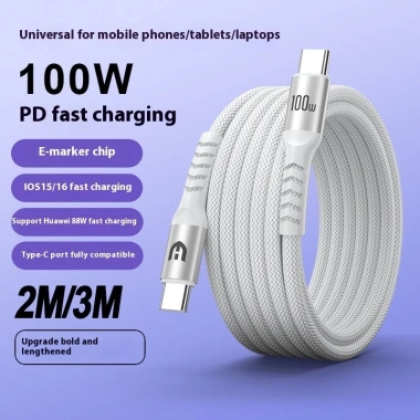 Cáp sạc nhanh 2M/3M PD 100W Chip đánh dấu kép Type-C cho iOS 15/16 - Siêu nhanh 10