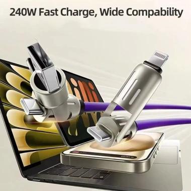 Cáp Sạc Nhanh 3 trong 1 6A Type C Silicone Hợp kim kẽm - Đa năng, giá 31.000đ 3