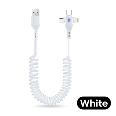 Cáp Sạc Nhanh 3 trong 1 Micro USB‑Type‑C Rút Gọn, Tiện Dụng Cho Điện Thoại 9