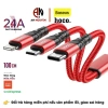 Cáp sạc nhanh 3in1 Hoco DU02 Type‑C/Micro 2.4A dây dũ siêu bền 1.2m cho Smartphone 2