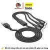Cáp sạc nhanh 3in1 Hoco DU02 Type‑C/Micro 2.4A dây dũ siêu bền 1.2m cho Smartphone 4
