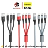 Cáp sạc nhanh 3in1 Hoco DU02 Type‑C/Micro 2.4A dây dũ siêu bền 1.2m cho Smartphone 5