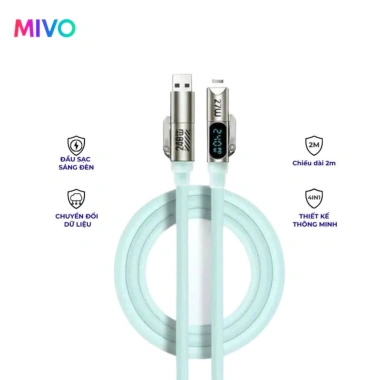 Cáp Sạc Nhanh 4in1 240W Mivo - LED Hiển Thị Công Suất, USB-A, Type-C, LN, Đa Năng, Giá Siêu Tiết Kiệm