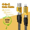 Cáp Sạc Nhanh 65W 4 Đầu C-L, C-C, USB-C, USB-L Đa Năng 4 Trong 1 - Giá 24.9k