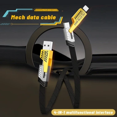Cáp Sạc Nhanh 65W 4 Đầu C-L, C-C, USB-C, USB-L Đa Năng 4 Trong 1 - Giá 24.9k