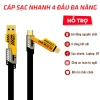 Cáp Sạc Nhanh 65W 4 Đầu C-L C-C USB-C USB-L Đa Năng 4 trong 1, Hỗ Trợ Sạc Nhanh Tiện Lợi