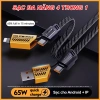 Cáp Sạc Nhanh 65W 4 Đầu C-L C-C USB-C USB-L Đa Năng 4 trong 1, Hỗ Trợ Sạc Nhanh Tiện Lợi 3