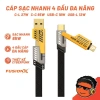 Cáp Sạc Nhanh 65W 4 Đầu C-L C-C USB-C USB-L Đa Năng 4 trong 1, Hỗ Trợ Sạc Nhanh Tiện Lợi 10
