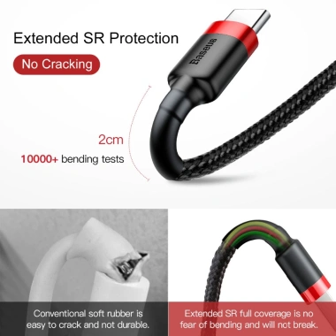 Cáp sạc nhanh Baseus USB Type-C cho Xiaomi Redmi – 0.5m/1m/2m, giá ưu đãi 52.036₫ 4 Cáp sạc nhanh Baseus USB Type-C cho Xiaomi Redmi – 0.5m/1m/2m, giá ưu đãi 52.036₫ 4