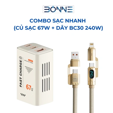 Cáp Sạc Nhanh BC30 2m 4in1 240W Bonne – CarPlay, Bảo Hành 12 Tháng, Giá chỉ 204.000₫ 9