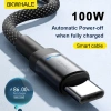 Cáp sạc nhanh BKWHALE 6A 100W Type-C sang Type-C, tắt nguồn thông minh, dây dữ liệu USB-C - Giá chỉ 88.000₫