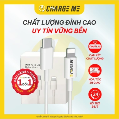 Cáp sạc nhanh Charge Me PD 20W, chống quá nhiệt, chống chập cháy, dài 1m, bảo hành 6 tháng - 79.000đ