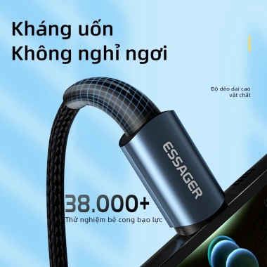 Cáp sạc nhanh ESSAGER 100W/60W 5A Type‑C AFC QC4.0 QC3.0 Samsung MBK Pro–53.400₫ 5
